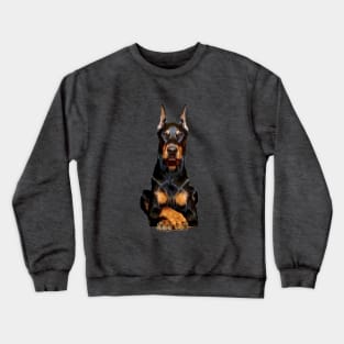 Doberman Guards Me - Dobermann Pinscher Dog Crewneck Sweatshirt
